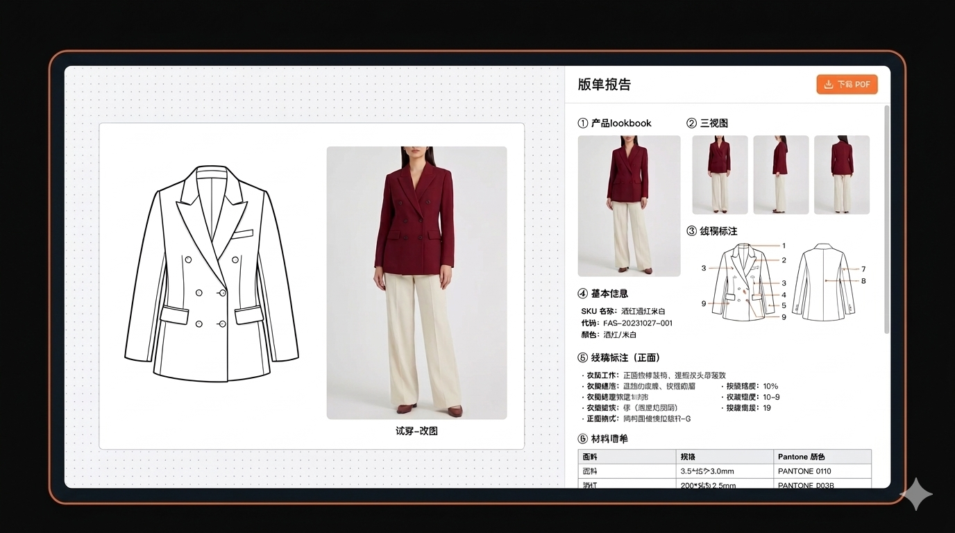 即刻获得服装打版单